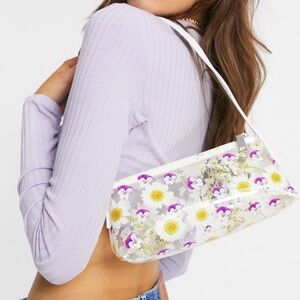 90s shoulder bag pressed flower print